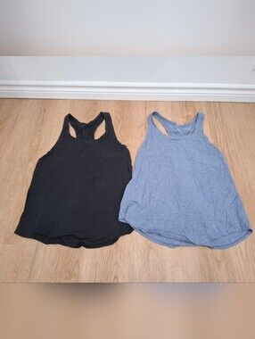 Lululemon Women's Racerback Tank Top - Black and Light Blue